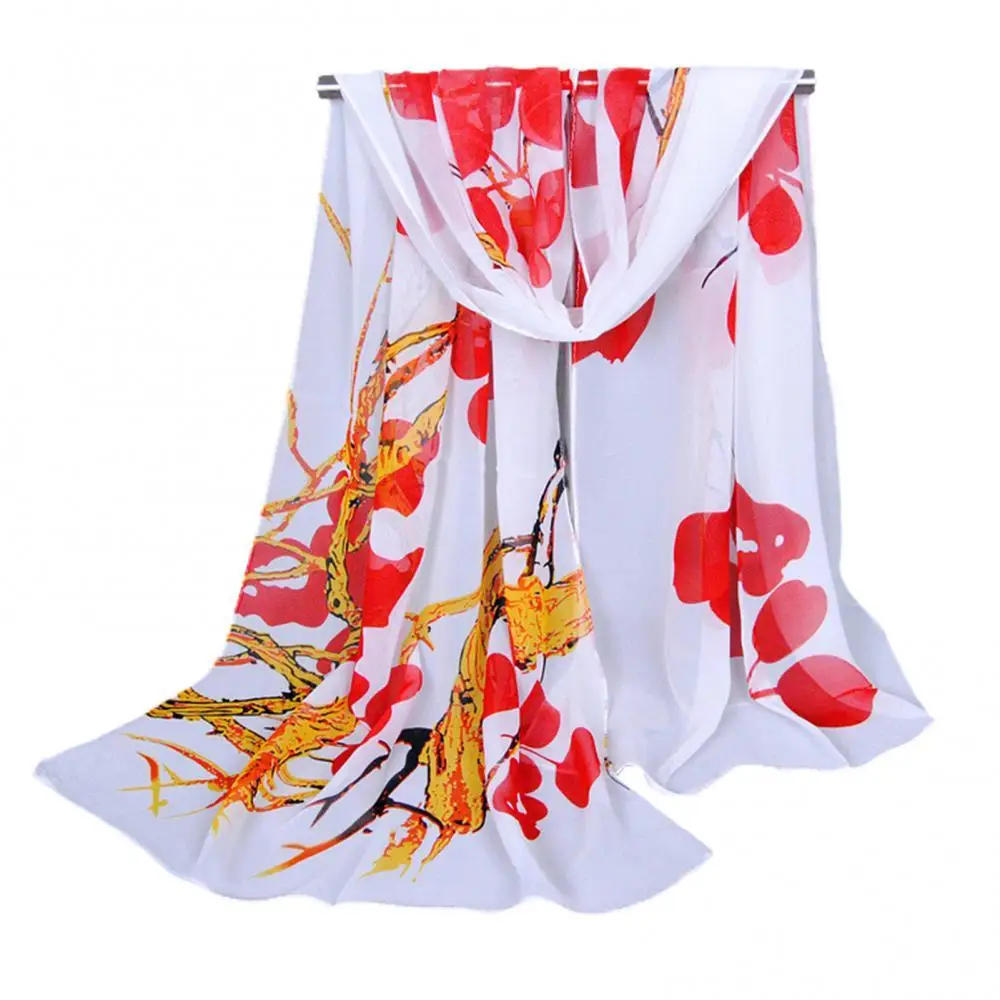 

Женский шифоновый шарф с цветочным принтом, 7 цветов