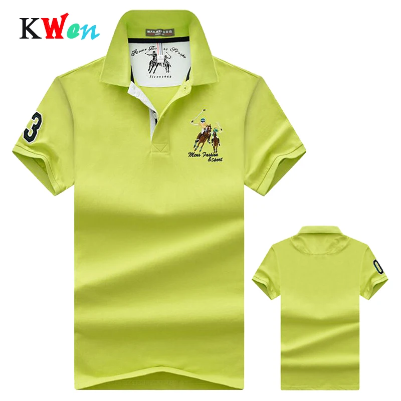 Рубашка-поло мужская с вышивкой брендовая хлопковая блуза коротким рукавом