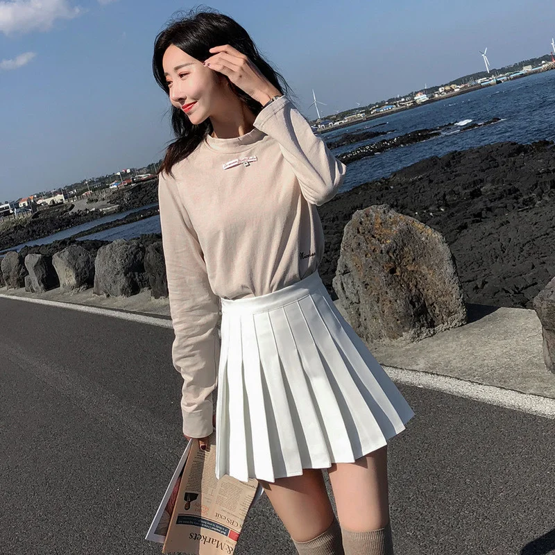 

Plus Size High Waist Pleated Skirt Women's Summer Short Skirt Spring and Autumn