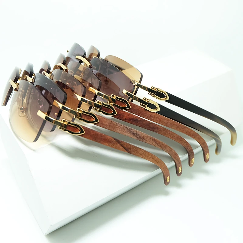 Мужские солнцезащитные очки 3 мм из толстого дерева Sqaure Carter брендовые