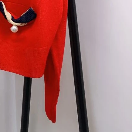 

Women Sweaters 2021 New Autumn and Winter Women's Red V-neck Jacket Sweater