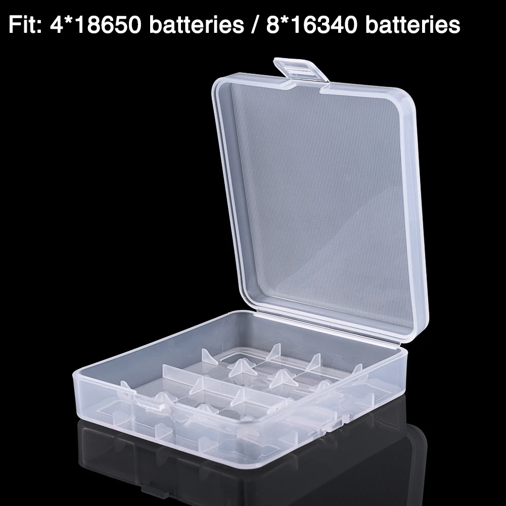 

16340 18650 Battery Storage Box Hard Case Holder protection box For 4x18650/8x16340 Rechargeable Battery Power Bank Plastic Case