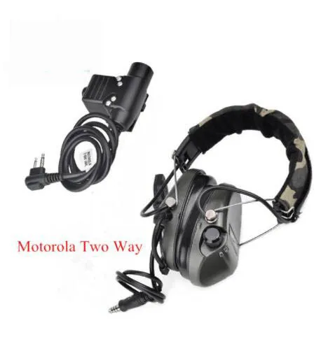 Motorola Two Way Новые наушники ZTAC Military Softair Sordin, охотничьи наушники для защиты ушей с Z Tactical PTT Phone Midland Kenwood U94 PTT Z111 FG Z113 - Цвет: Motorola Two Way