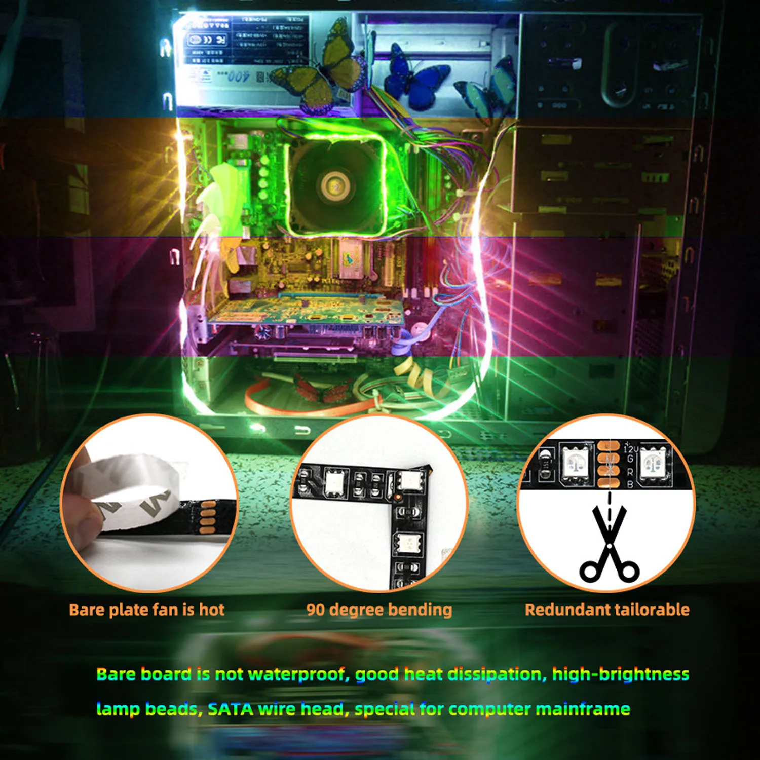 Elisona RGB светильник ная лента для ПК компьютерный чехол светящийся комплект