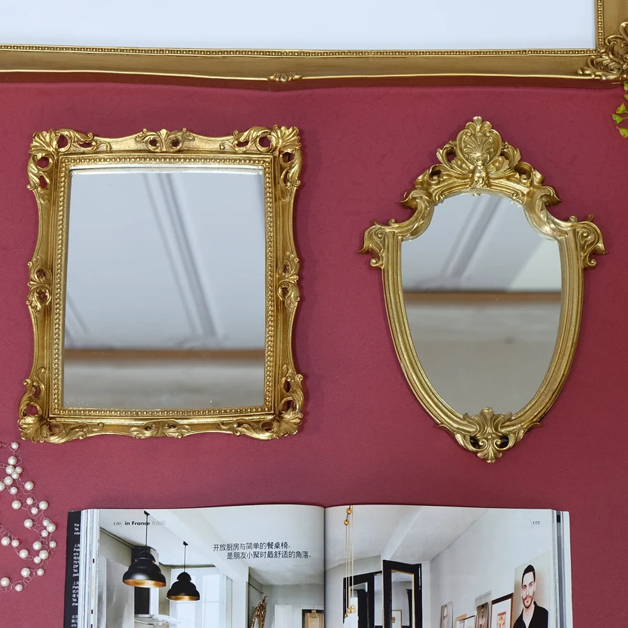 Винтажное зеркало с кружевным узором и бантом в стиле ретро подвесное розой для