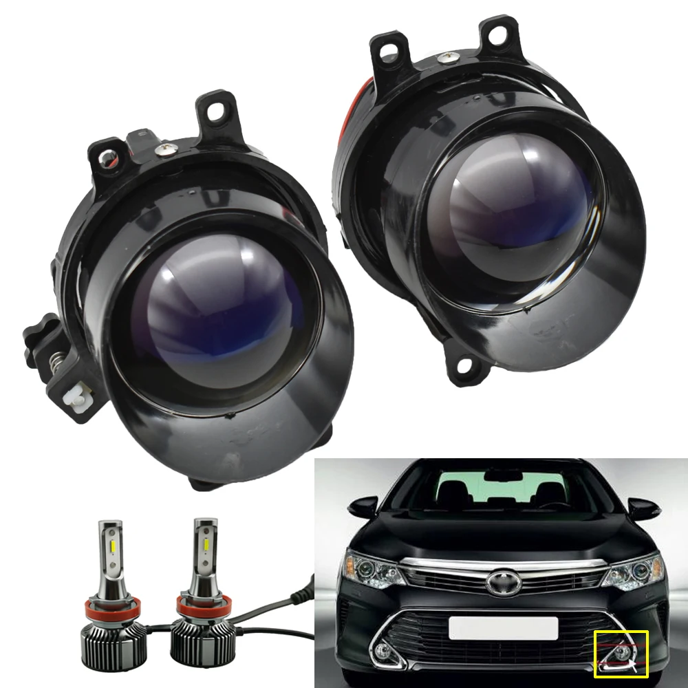 2x Fog Lights Bixenon Lens H11 LED Projector Car Accessories Retrofit For AVENSIS AURIS RAV 4 III CAMRY FOR Corolla PRIUS YARIS