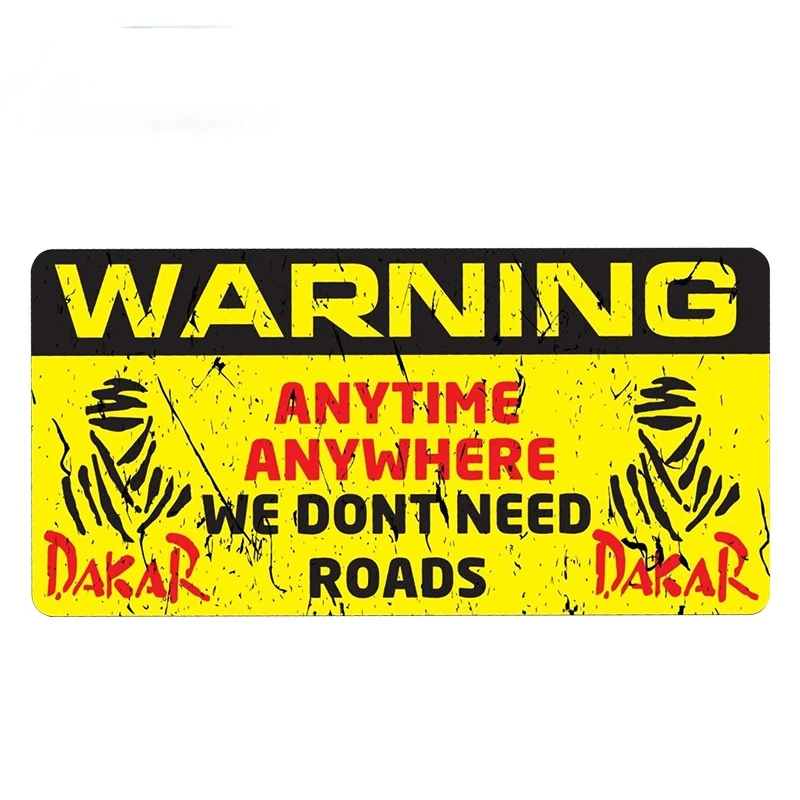

13cm X 7cm WARNING DAKAR Vinyl Decal Car Bumper Window Car Stickers Waterproof Car Styling Accessories JDM Laptop Decor