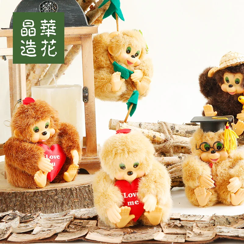 Cute little monkey DIY Christmas ornaments tree circle decoration supplies hanging pendant | Дом и сад