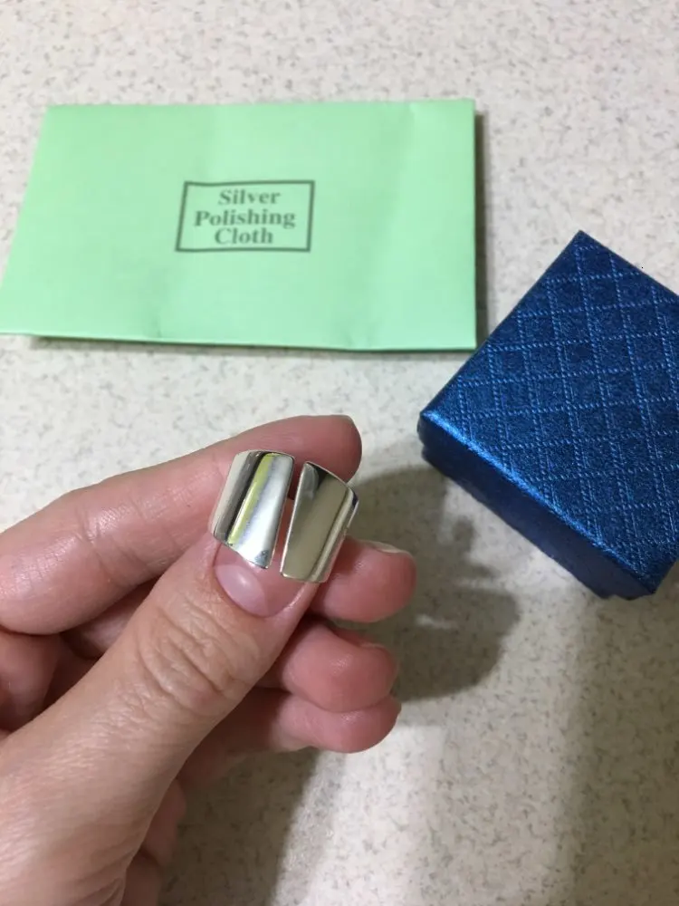 Реальный. Размер 6 5 9 Φ серебряное регулируемое кольцо шириной 15 мм ювелирное