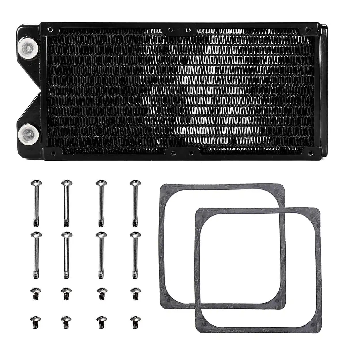 

G1-4-240mm-12-Tubes-Copper-Water-Cooling-Radiator-Computer-CPU-Heatsink-Radiator-Black