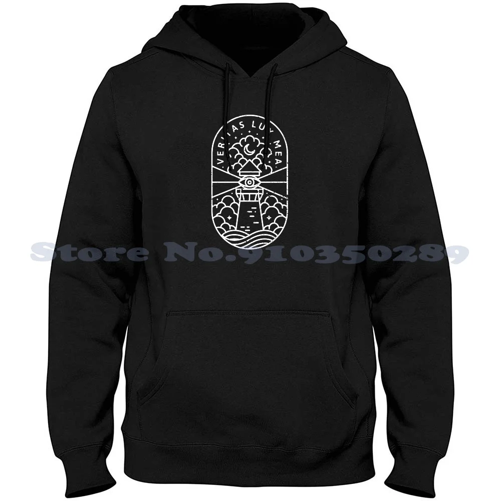 

Truth Streetwear Sport Hoodie Sweatshirt Veritas Lux Mea Tattoo Motto Latin Quote Truth Is My Light Truth Light Lighthouse Sea