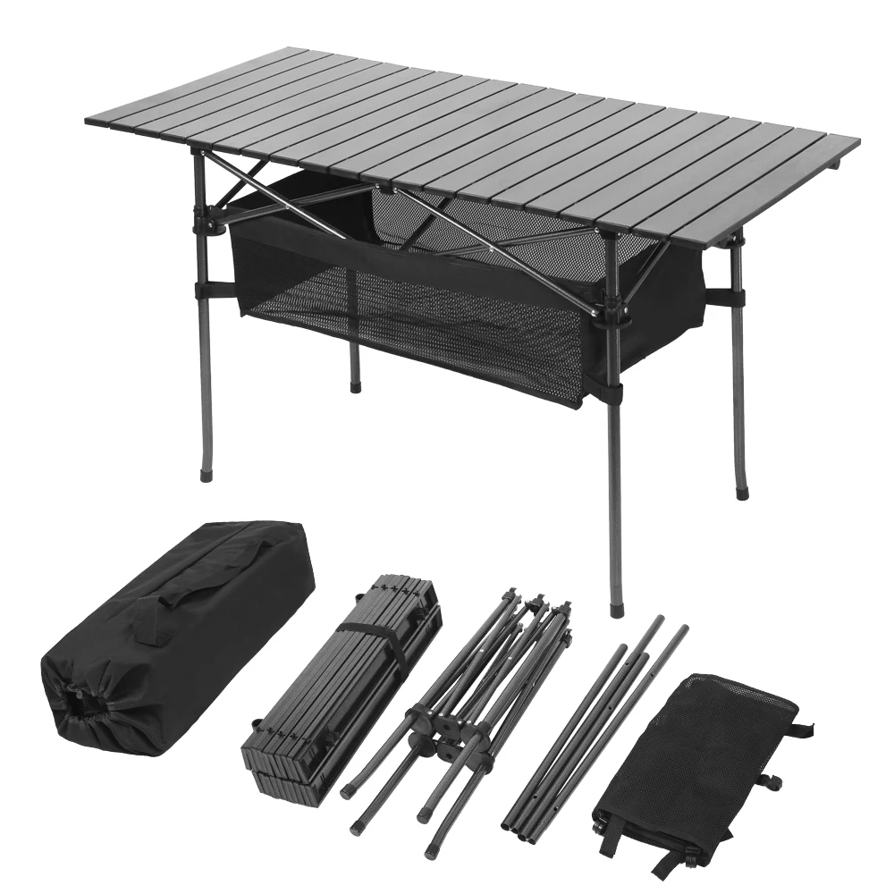 

High quality light portable Outdoor Folding Table Chair Camping Aluminium Alloy BBQ Picnic Table Traveling Table Camp Table