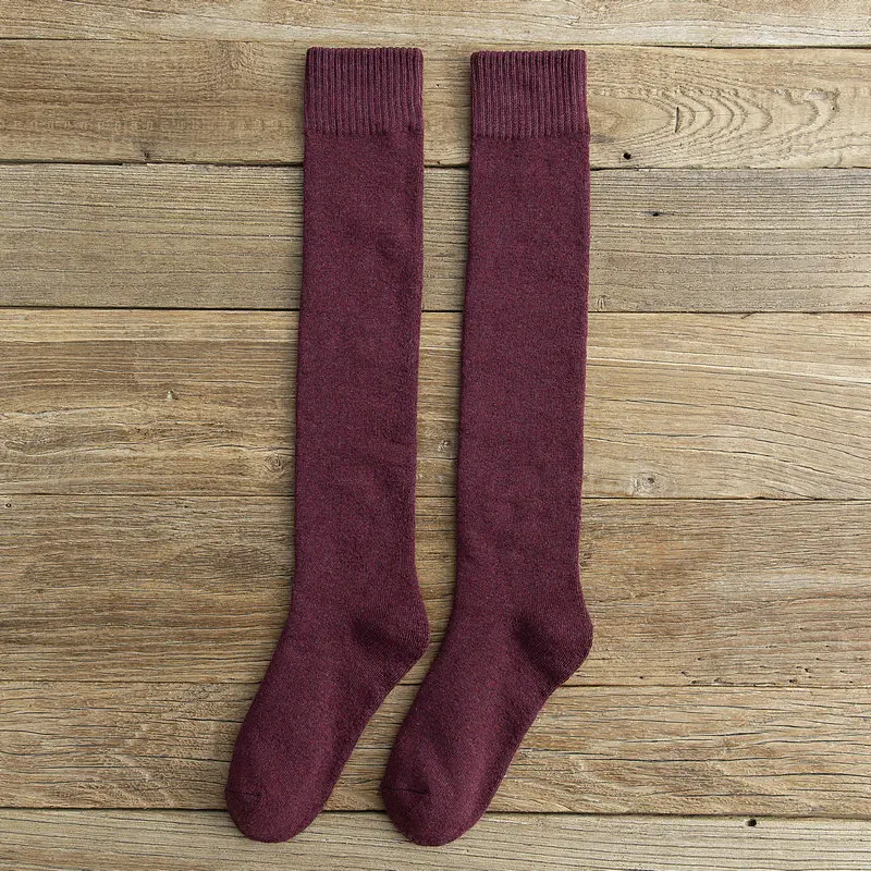 Women red Зимние новые мужские и женские носки хлопковые махровые плотные теплые длинные носки без пятки японские модные носки skarpetki calcetines mujer - Цвет: Women red