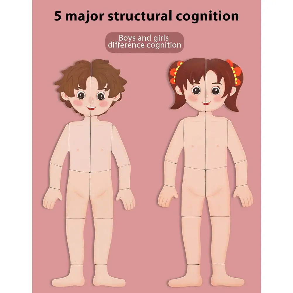 

Wooden My Body Puzzle For Toddlers & Kids Girls Anatomy Play Set Ages 3+ Body Structure Puzzle Double-sided Educational Toy