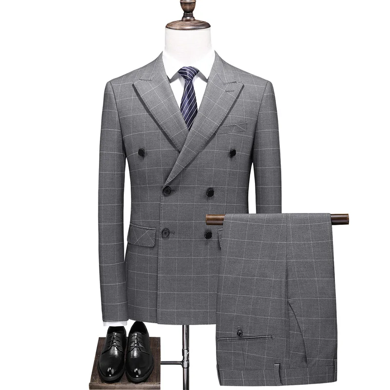 

Костюм однотонный из трех предметов (пиджак + жилет + брюки), модное деловое повседневное мужское свадебное платье, костюм лучшего мужчины