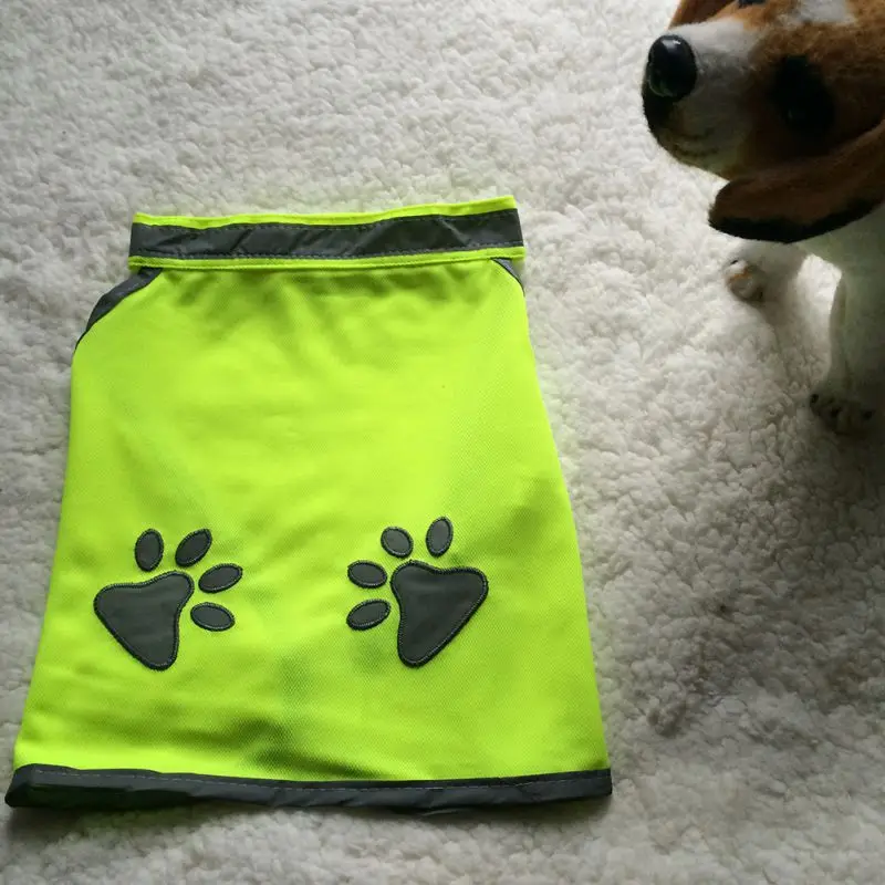 Флуоресцентный зеленый светоотражающий жилет для домашних животных с принтом