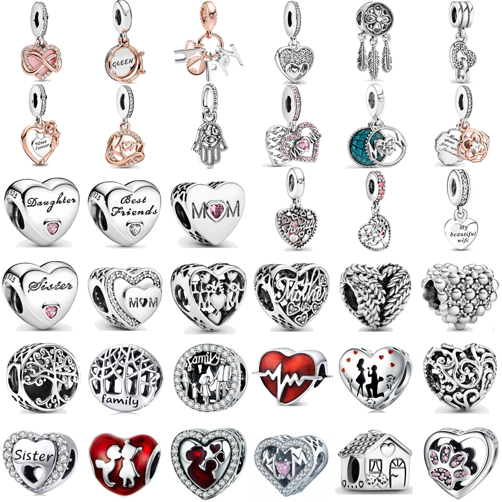 XNMY серебряный цвет полые рандомные подвески в виде сердечек подходят для