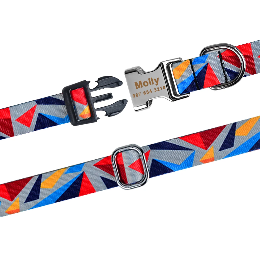 Ошейник для собак нейлоновый регулируемый в клетку унисекс