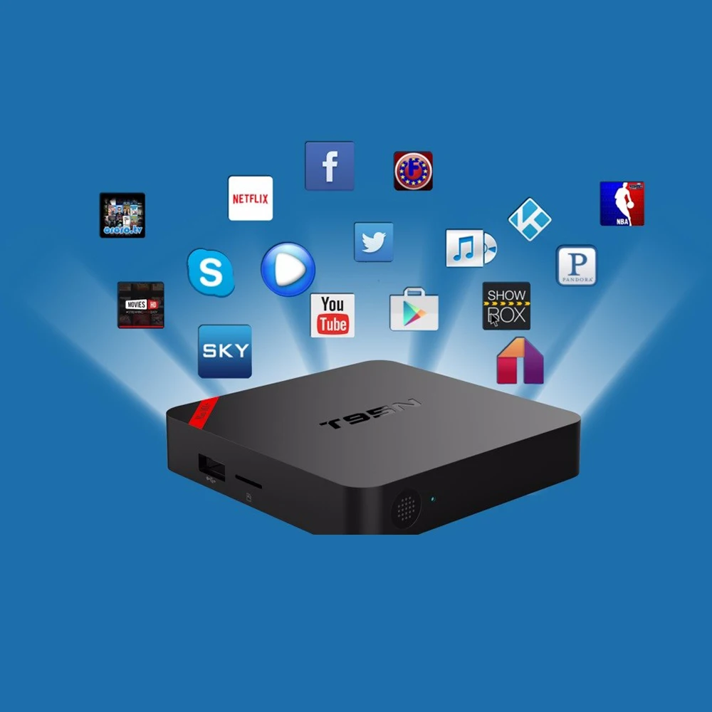 ТВ приставка T95N Android 6 0 1 ГБ/8 ГБ 2 четырехъядерный Amlogic S905 поддержка HDMI 4 ГГц