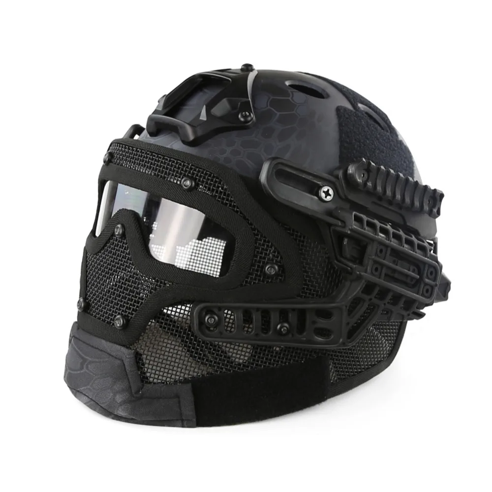 Airsoft Tactical Helmet Protective Fast Helmet ABS G4 System Set Paintball Mask with Goggles for Military Paintball War Game