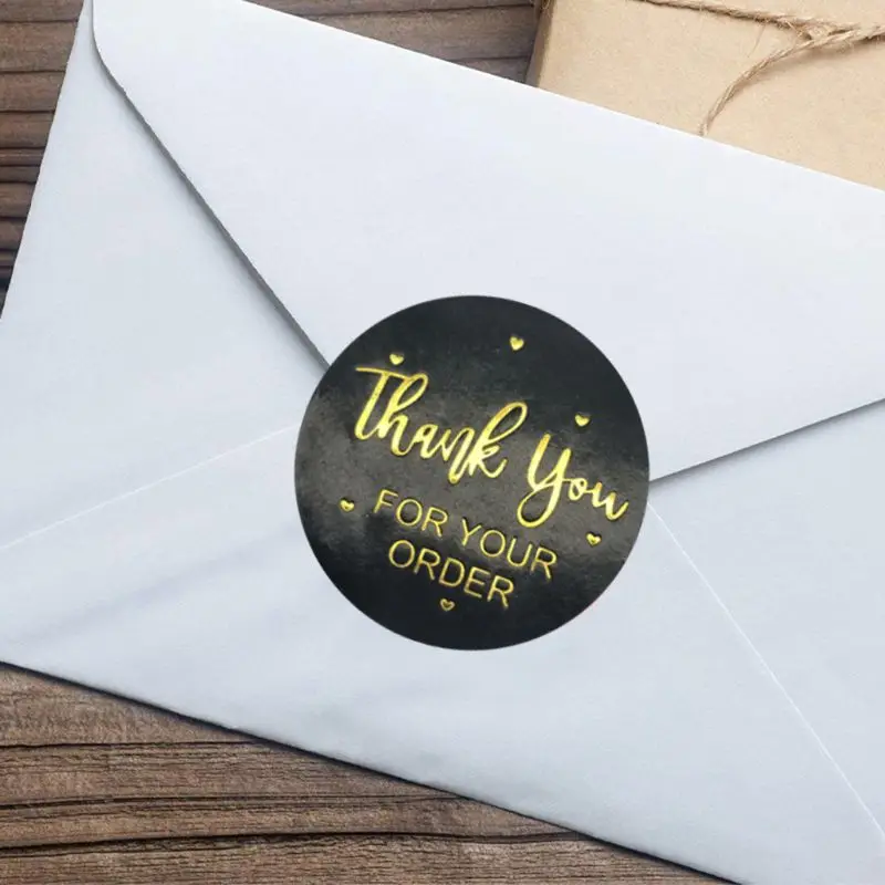 

500pcs Thank You for Your Order Stickers Gold Foil Seal Label Wedding Decoration C6UE