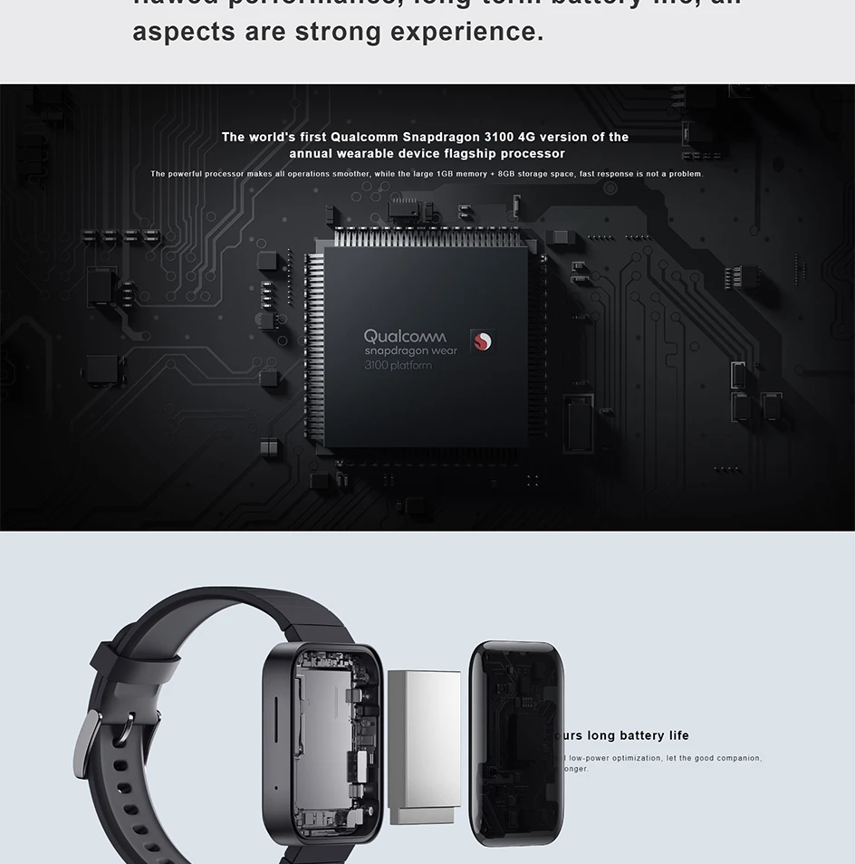 Новые смарт-часы Xiaomi CN версия MIUI процессор Qualcomm поддержка sim-карты воспроизведение музыки дистанционное управление домашнее устройство Спорт