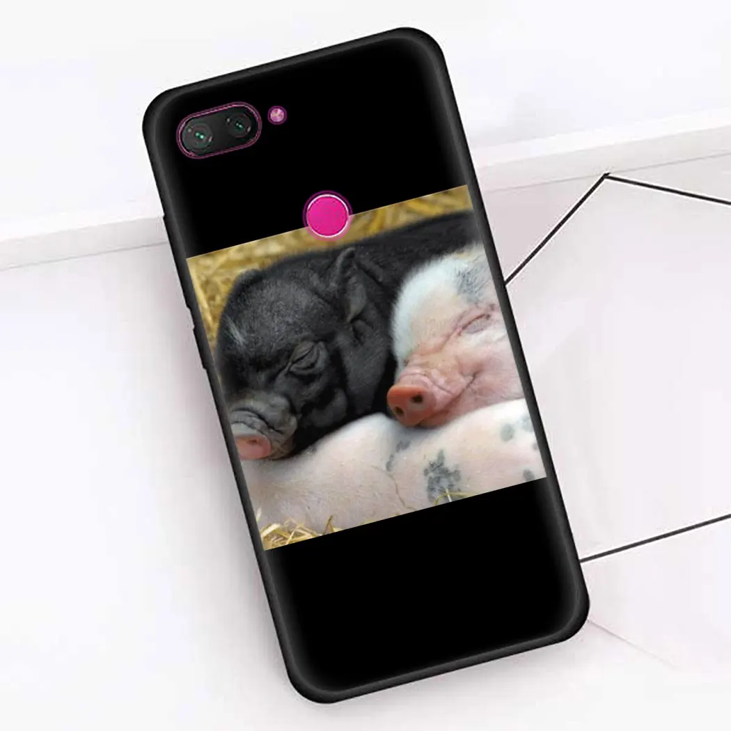 Мягкий силиконовый чехол для Redmi Note 5 6 7 8 Pro 5A 8T Prime 4X K30 Poco X2 черный телефона Mini pig -