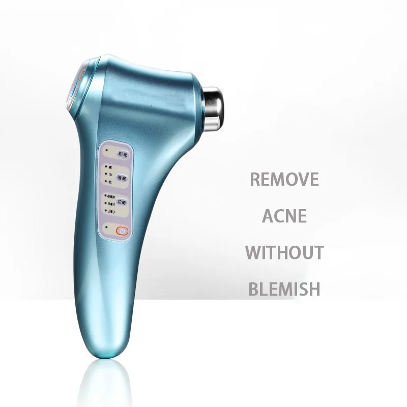 Ultrasound Galvanic Ion Skin Pores Cleaning Massager 7 LED Photon LCD Sreen Display Anti-wrinkle Facial Care Beauty Devices | Красота и