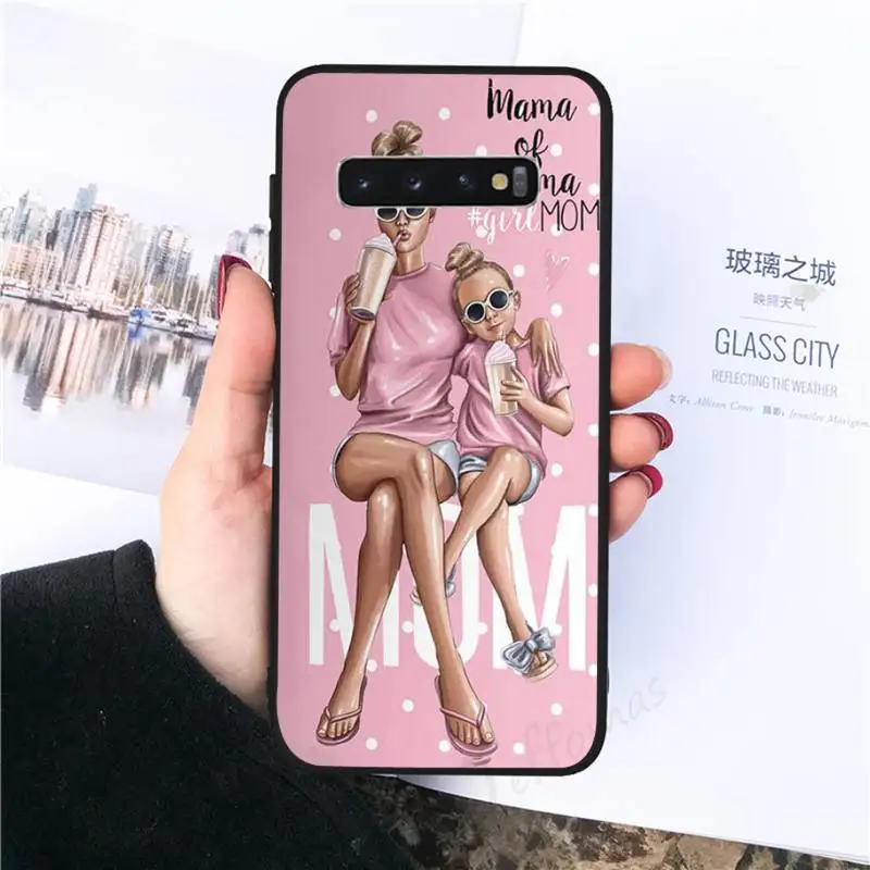 

Woman Fashion girl Super Mom baby Phone Case For Samsung galaxy S 8 9 10 20 21 30 A 30 50 51 70 note 10 plus Ultra 5g