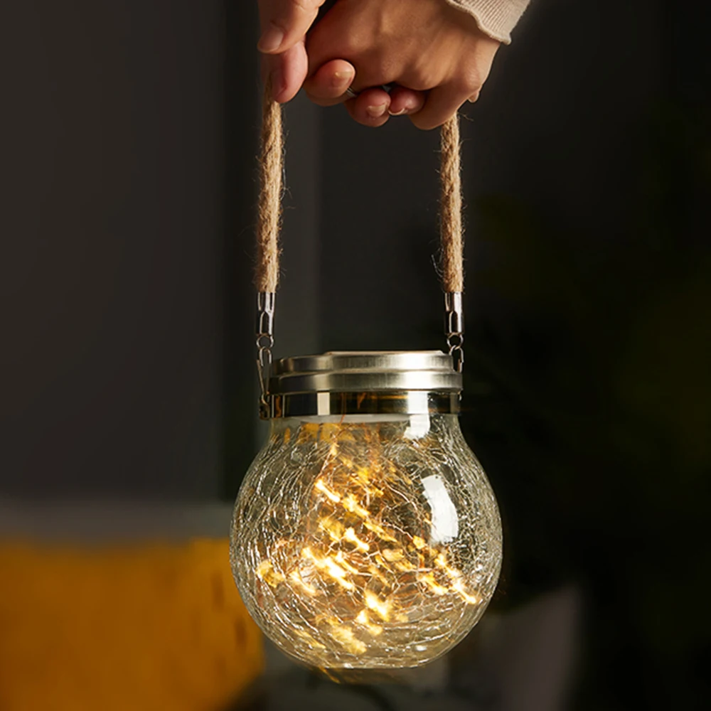 Светодиодный солнечный светильник с Стекло бутылка затягивающей веревочки