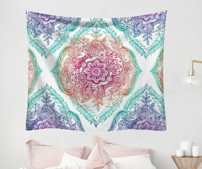 Гобелен с мандалой утолщенный мягкий плюшевый гобелен Настенный Коврик в