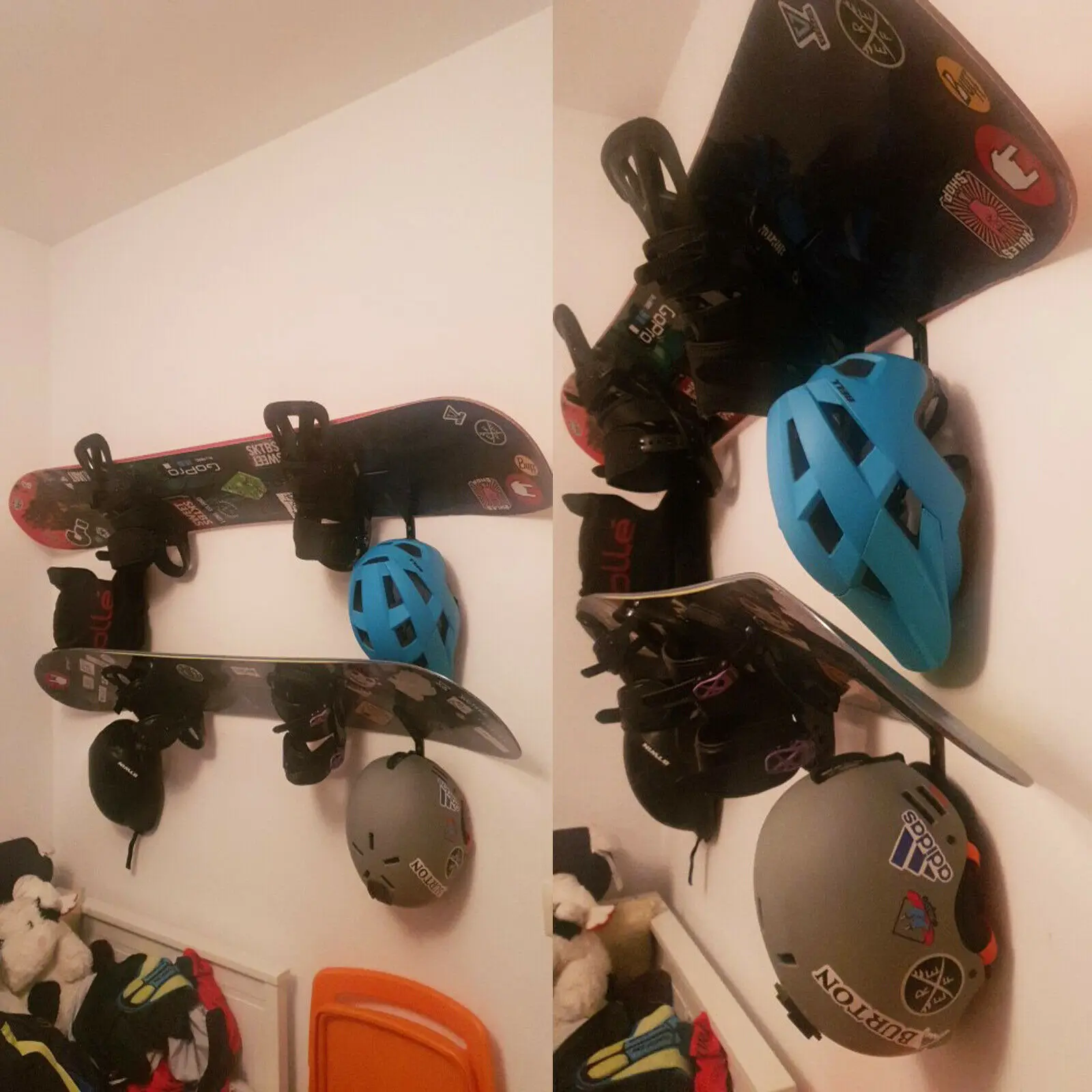 Настенная вешалка для сноуборда 2 стойка хранения лыж дома и в гараже | Дом сад