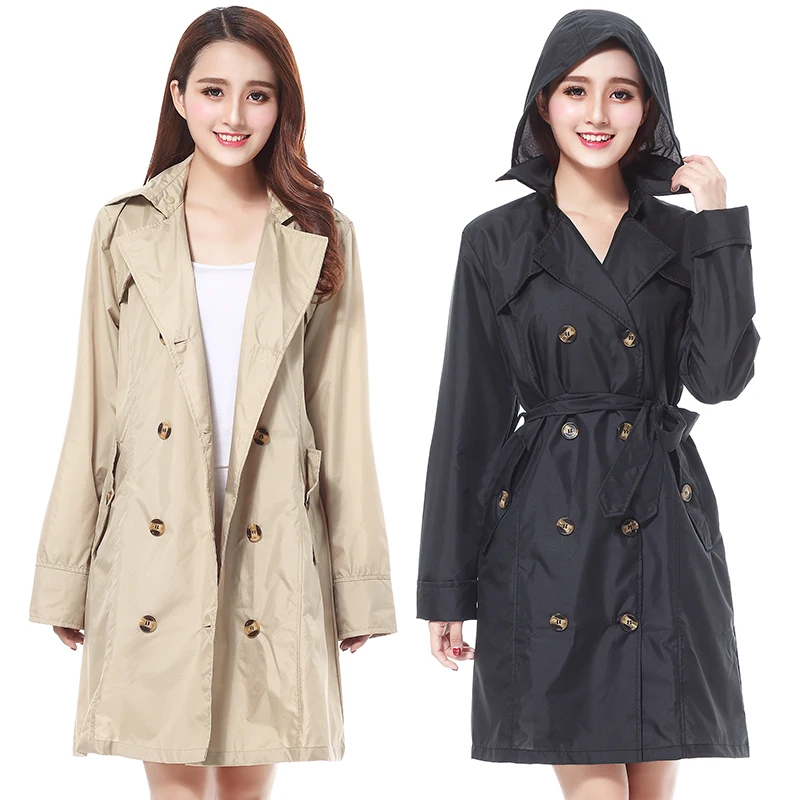 Дождевик женский ветрозащитный тонкий с ремнем