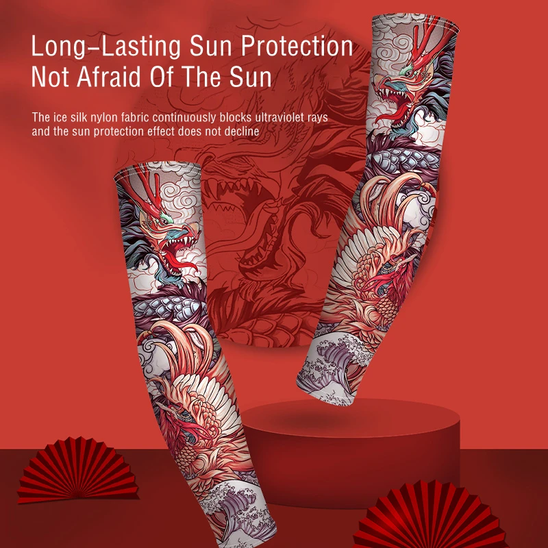 Солнцезащитные рукава с татуировкой ранцевики зимние шелковые дышащие