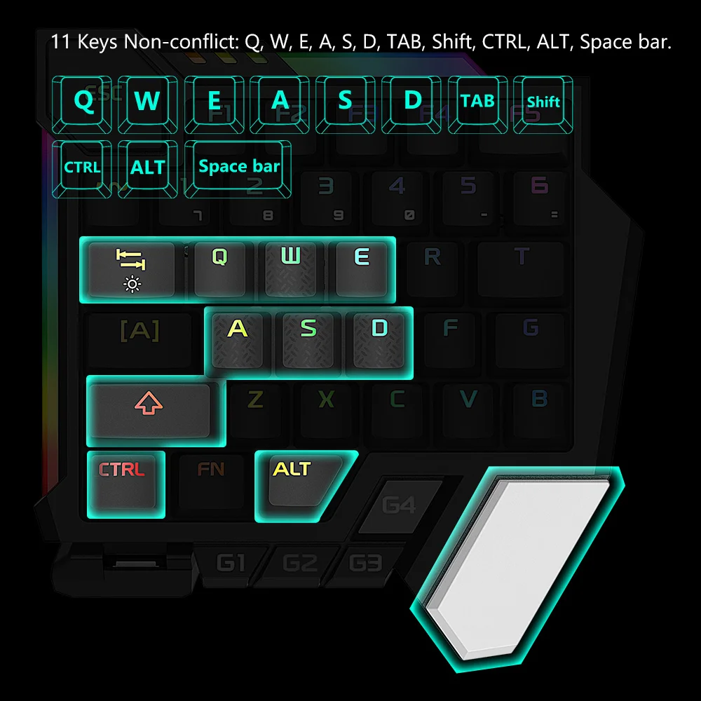 Складные механические игровые клавиатуры Delux T6 синий переключатель 39 полностью