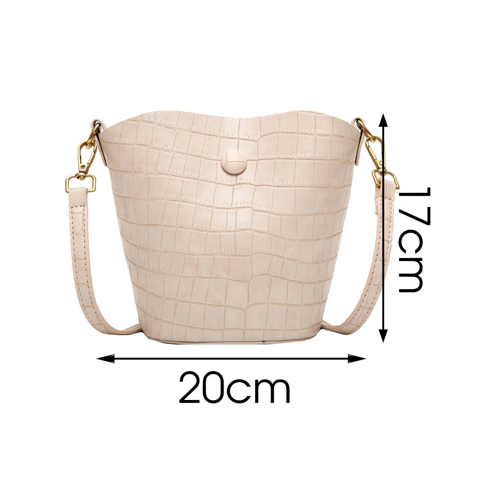 

Women Alligator Pattern Over the Shoulder Bag Big capacity Capacious Bag Retro Elegant Shopping Bags PU Leather Bucket Handbag