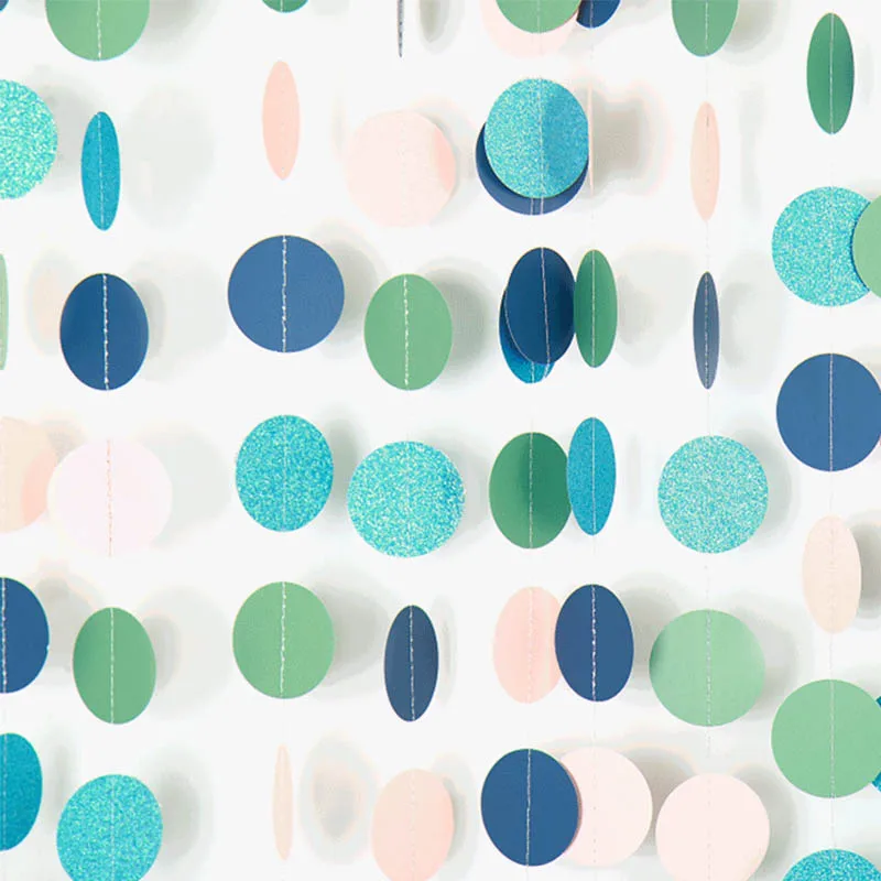 

4M Dot Champagne Circle Garlands Rose Gold Paper Banner Birthday Party Decoration Supplies Wedding Hanging Garland Baby Shower