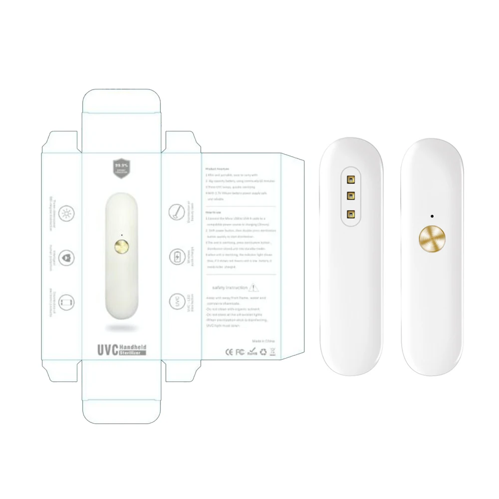 Ультрафиолетовая бактерицидная лампа портативная перезаряжаемая Бытовая для