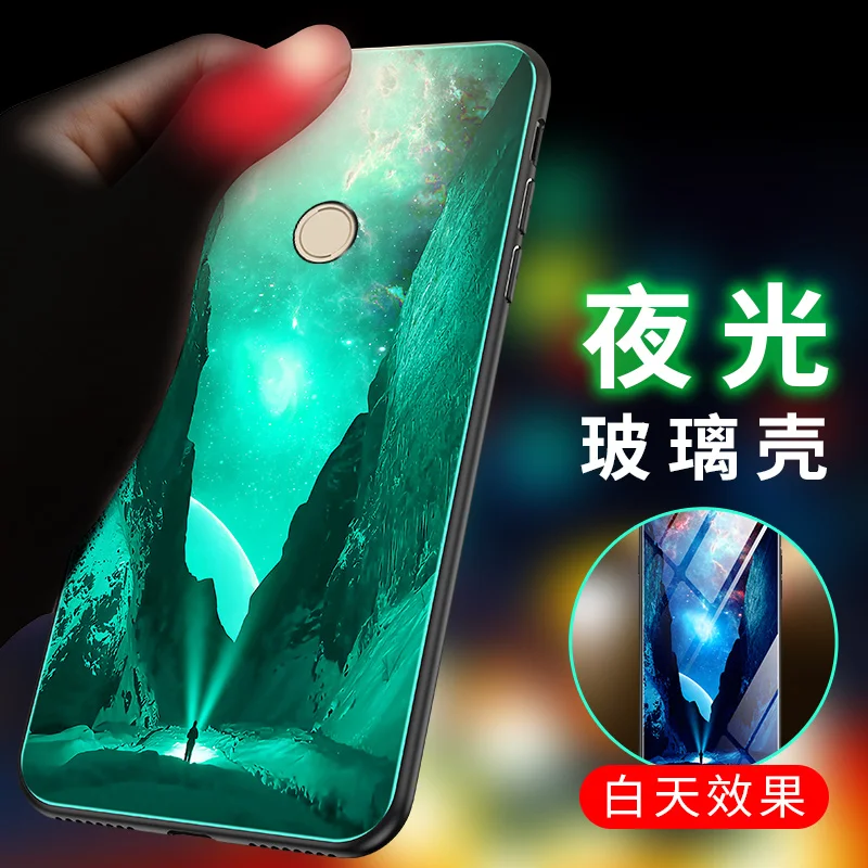 SemgCeKen светящийся чехол из закаленного стекла для Xiaomi Redmi Note 7 8 pro 8pro 7s 7pro note7 note8 3d