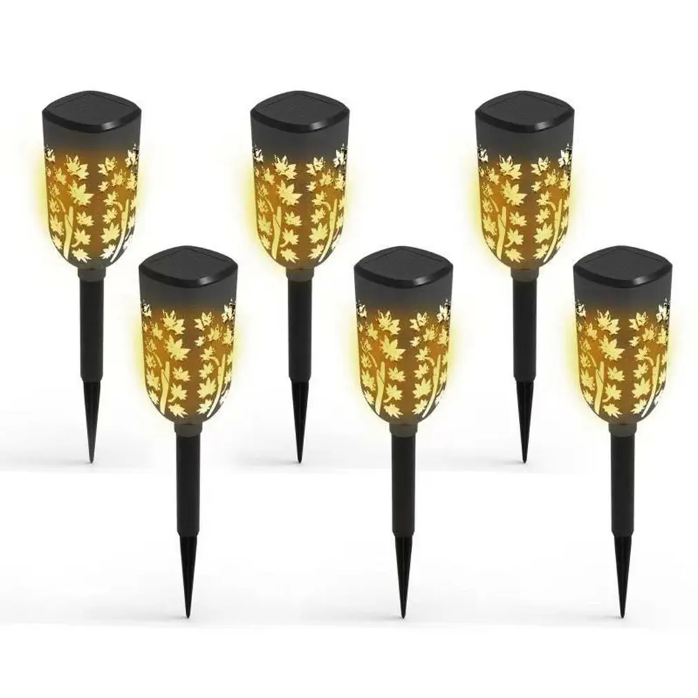 

6pcs LED Warm White Solar Lights Decorative Maple Leaf Light Waterproof Solar Garden Lights For Walkway Landscape