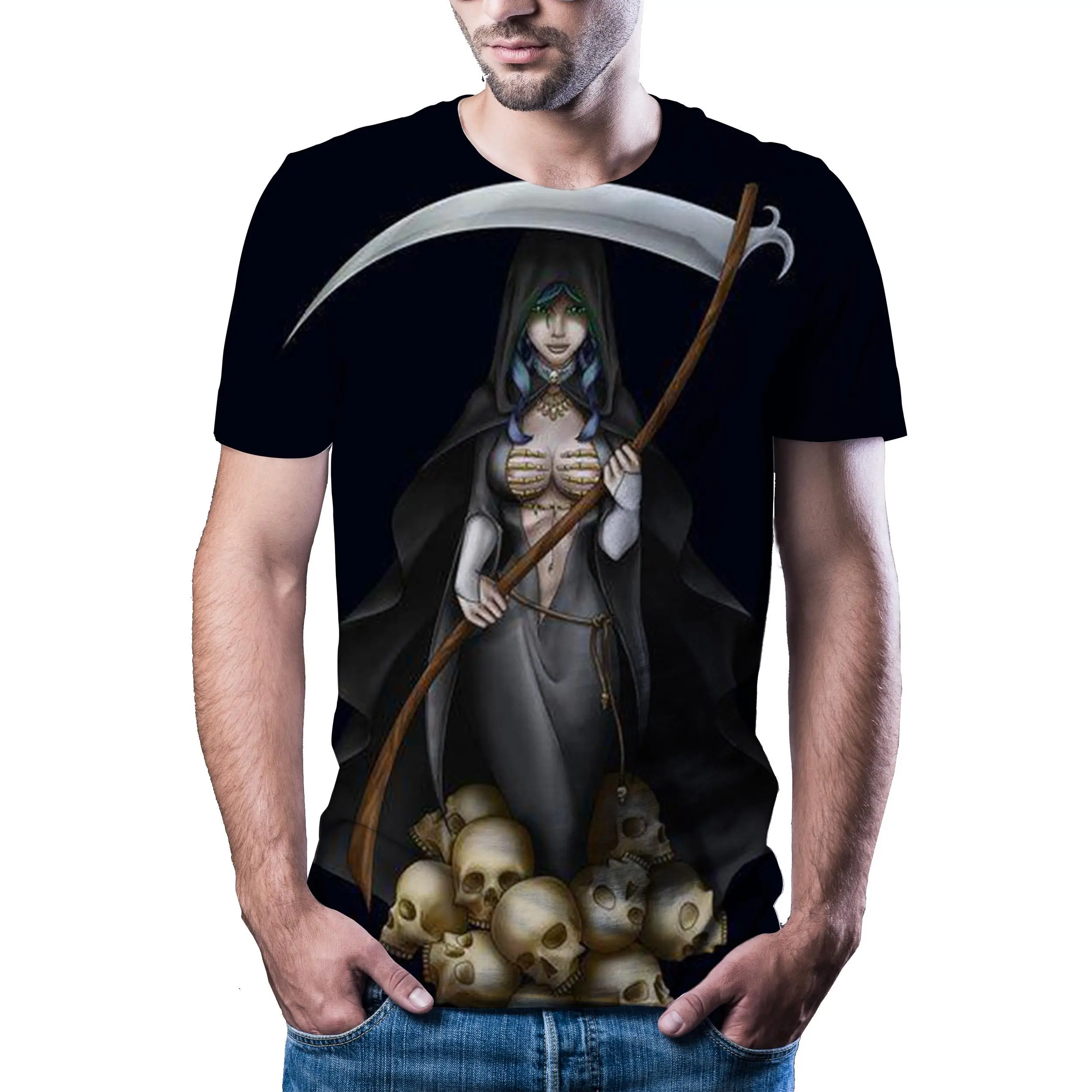 Новинка 2020 года camiseta guay с 3D принтом ужасов для мужчин и женщин летняя рубашка