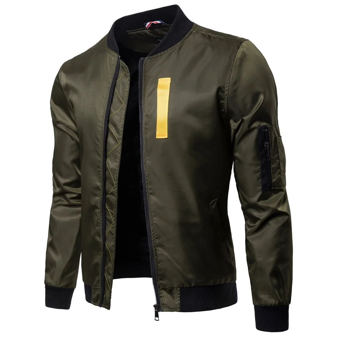 

New fall clothing collar bump yarn-dyed with men flight suit jacket