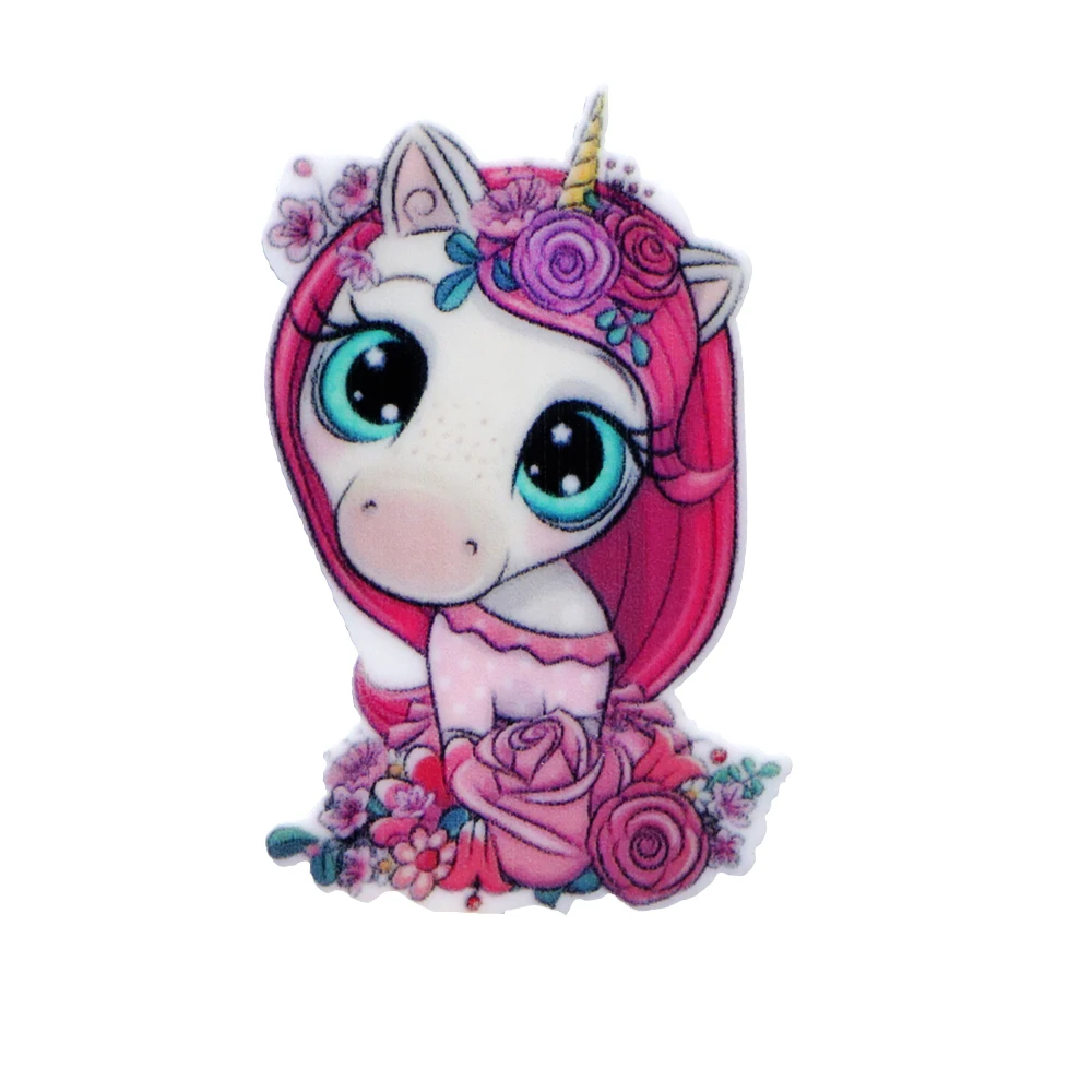 5 шт. Единорог лошадь резиновый плоский задник для волос банты индивидуальные