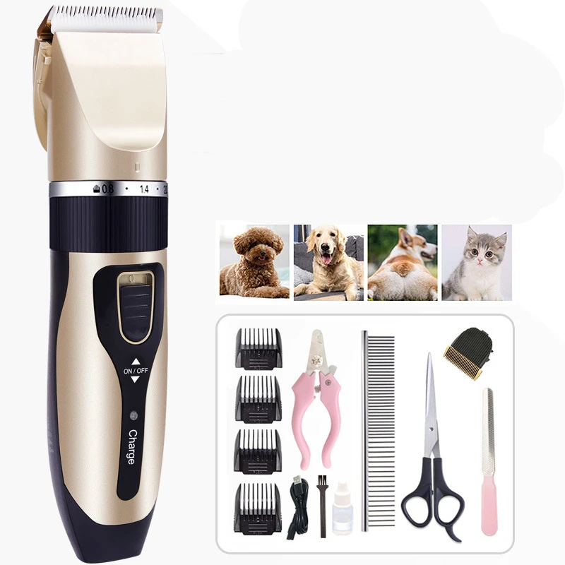 

Pet Dog Grooming clipper hair Professional Electrical Trimmer Rechargeable Grooming Tool Low-noise Pet Haircut Shave Machine Set