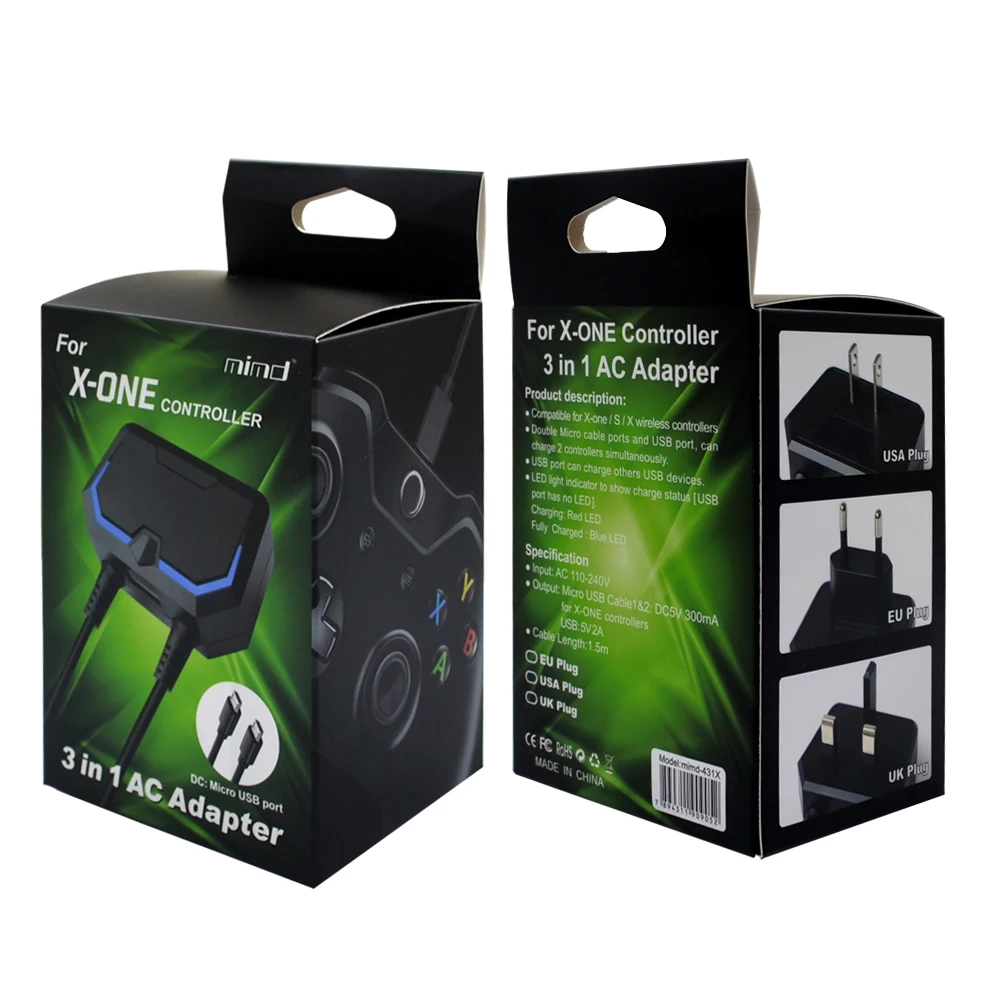 Светодиодный индикатор USB EU/USA/UK Plug адаптер переменного тока с портом Micro/type-C для PS4/X-ONE/nintendo переключатель геймпад