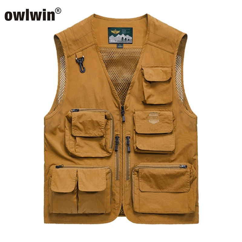 2020 Fishing Jacket Vest Outdoor Quick-drying Mesh Multi Pocket Photography Reporter Plus Size | Спорт и развлечения