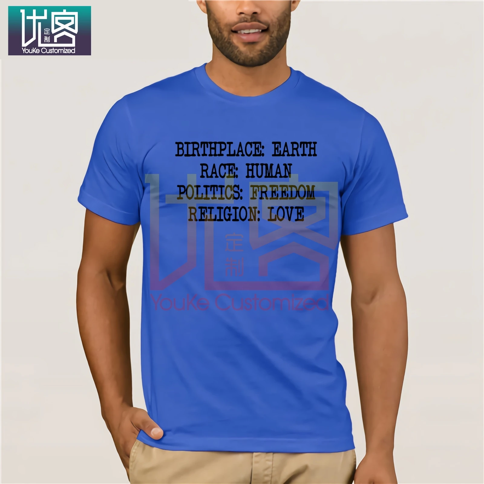 Мужская футболка с надписью birthplast Earth Racing круглым вырезом под горло из 100%