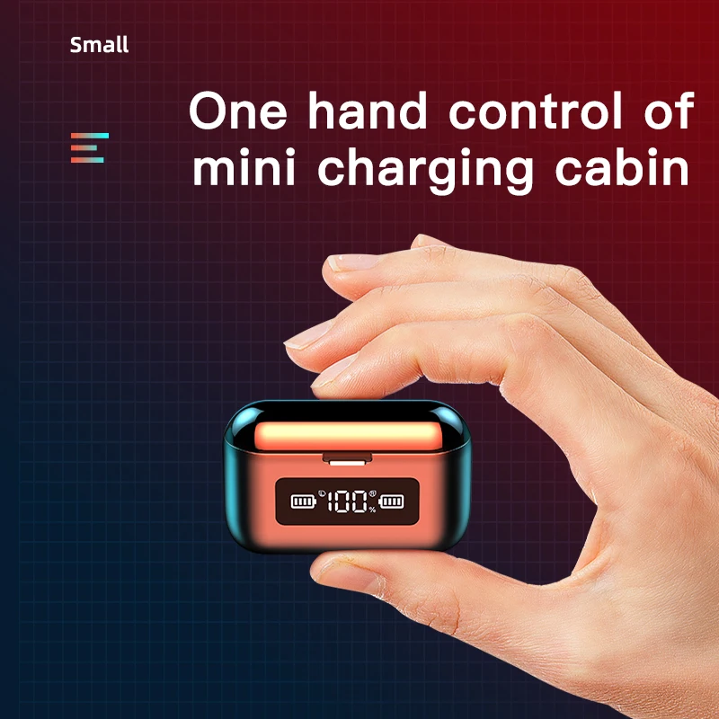 Беспроводные наушники V5.0 Bluetooth светодиодный дисплей TWS гарнитура