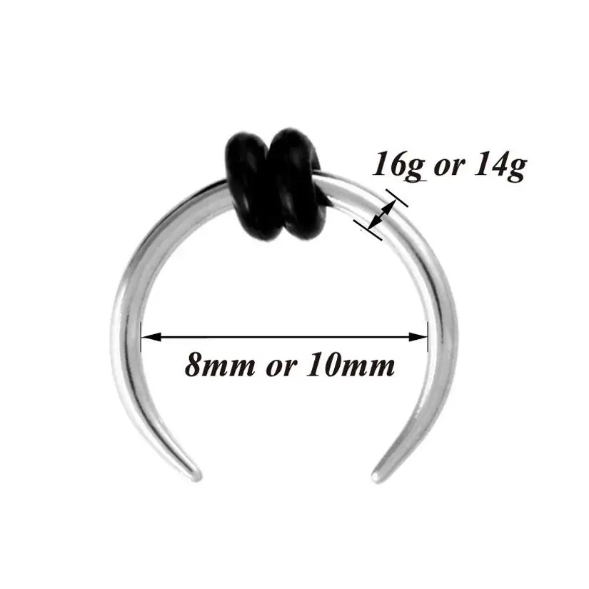 1Pcs Hot Nose Clip On 6/10 mm Surgical Steel Ring Thin Small Hoop Piercing Studs For Women Girls | Украшения и аксессуары