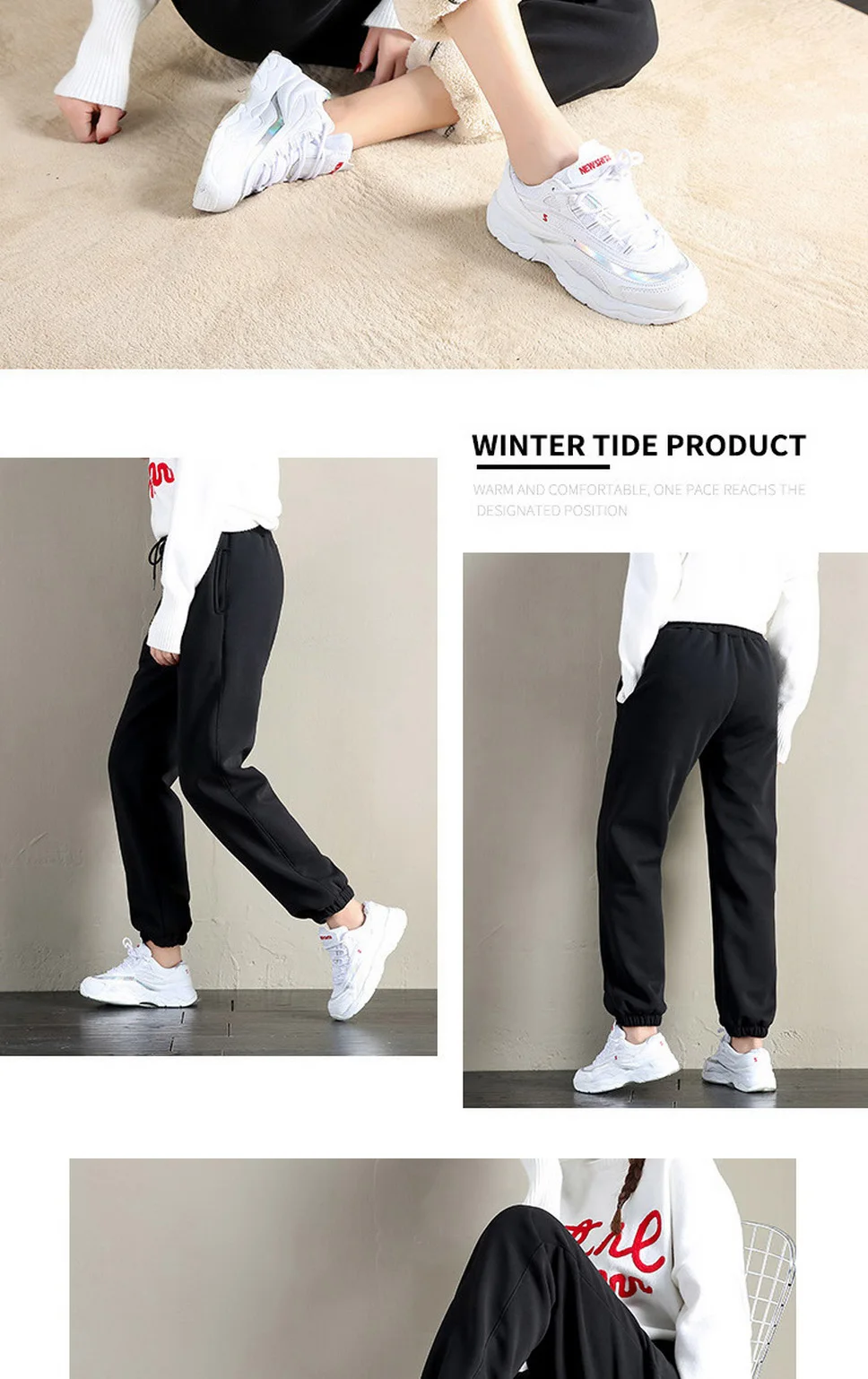 Women's Trousers Winter Thick Trousers Warm Velvet Sweatpants Plus Velvet Thick Casual Female Jogging Pants Loose Harem Pants